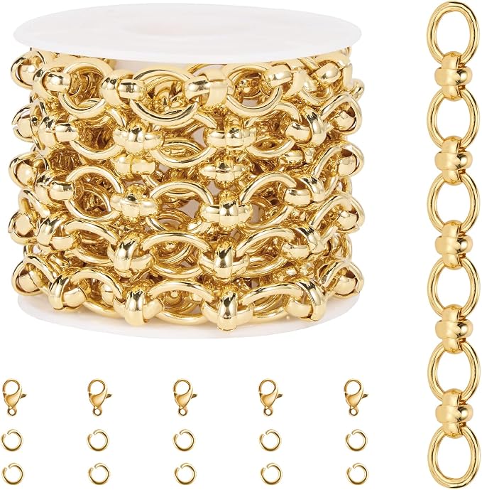 6.5FT Shiny Gold Plated Jewelry Roll of Chains by kyutong