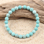 60pcs Natural Matte Green Turquoise Gemstone Beads，6mm Frosted Round Loose - Image 4