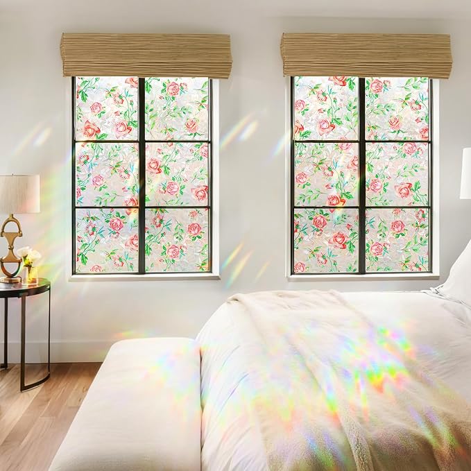 Coavas Window Privacy Film, Rainbow Stained Glass Decorative Window Clings - Image 7
