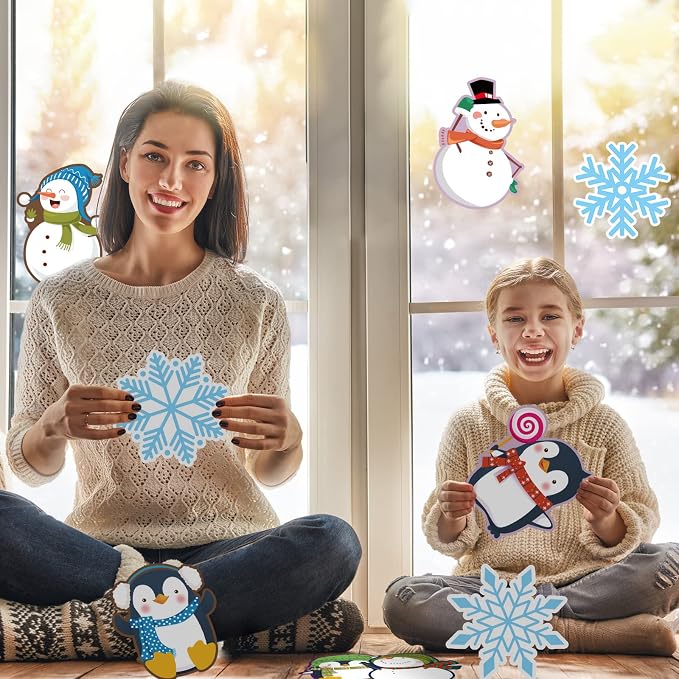 Outus 45 Pcs Winter Cutouts Snowflake Accents Paper Cutouts Name Tags Seasonal - Image 4