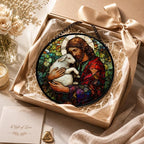 Christian Jesus Acrylic Suncatcher Faux Stained Glass Window Hanging 9.8" | - Image 6