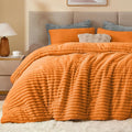 BEDELITE Fleece Queen Comforter Set -Super Soft & Warm Fluffy Burnt Orange by BEDELITE