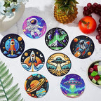 8PCS Outer Space Diamond Art Coasters Kit, Cute Spaceship Diamond Painting - Image 7