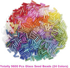 EuTengHao 9600pcs Tube Beads Kit Glass Bugle Seed Beads Small Craft Beads - Image 3
