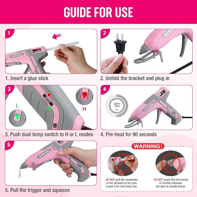 WORKPRO Hot Glue Gun Full Size - Image 9