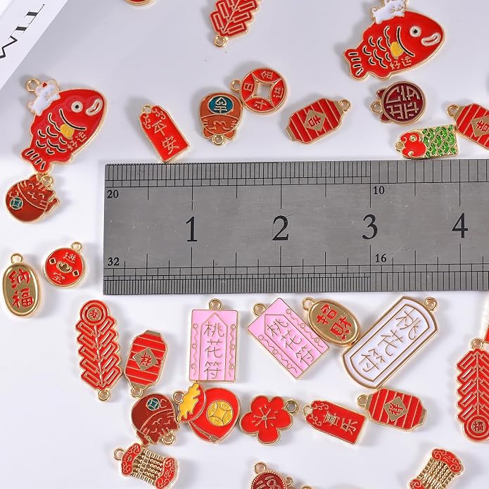 Bulk Gold Enamel Charms for Jewelry Making, Colorful Metal Charms Pendant for - Image 6