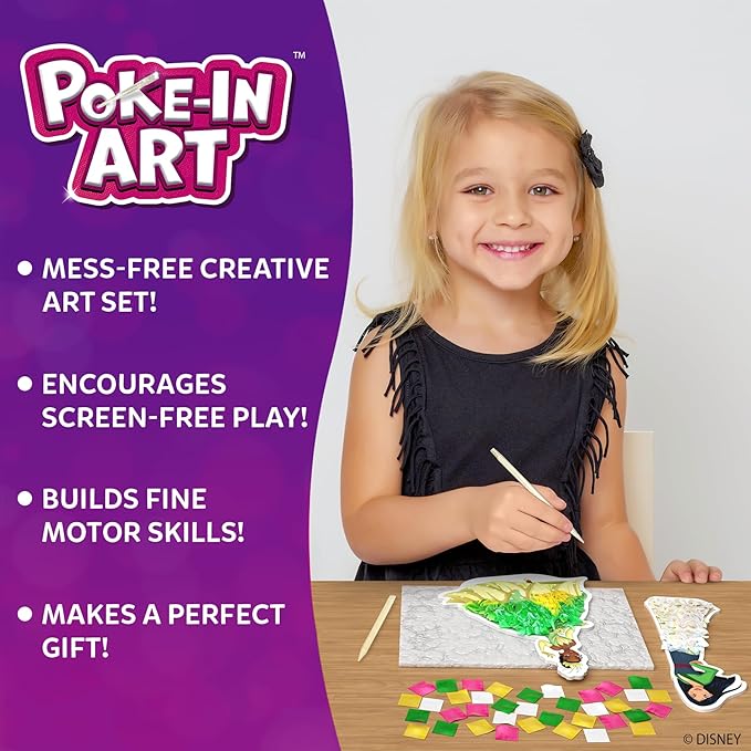 Skillmatics Poke-in Art – Disney Princesses, Mess-Free DIY Wood Craft Kit | - Image 2