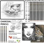 Charcoal & Graphite Drawing Pencils, 6H-10B Sketch Set, 22 Pack | Graphite - Image 4