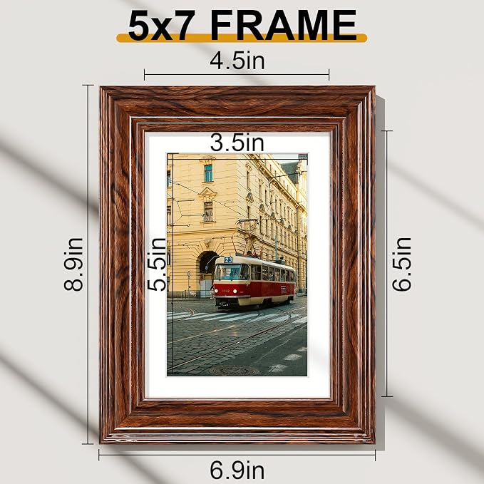 Vittanly 5x7 Picture Frames Set of 2, Ornate Vintage Photo Frame - Image 2