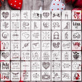 Augshy 56 Pack Valentine's Day Stencils, Reusable Craft Templates, 3 Inch | by Augshy