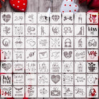 Augshy 56 Pack Valentine's Day Stencils, Reusable Craft Templates, 3 Inch | by Augshy