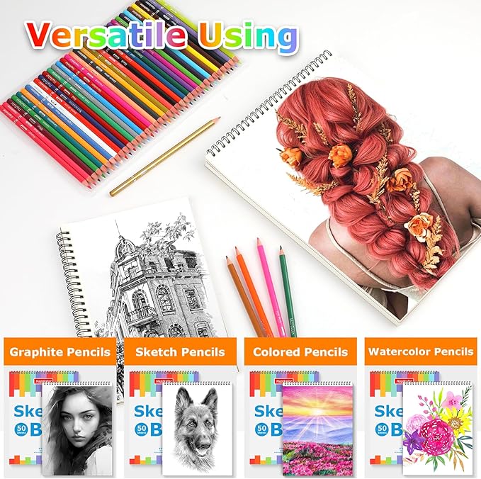 3-Pack 50 Sheets 9" x 12" Journal Kit, Spiral Bound Art Diary, Bulk School - Image 3