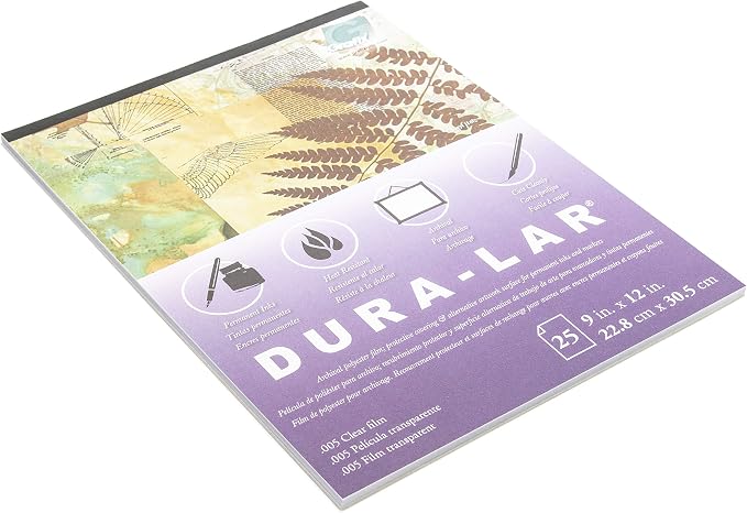 Grafix Dura-Lar 0.005" Film, Ultra Clear, Glossy 9"x12" Sheet, Mylar/Acetate by Grafix