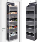 Over Door Organizer with 5 Large Pockets, Heavy Duty Hanging Organizer Storage, Closet Bathroom Nursery Bedroom Dorm, Toys Cosmetics Sundries and Baby Essentials, Gray