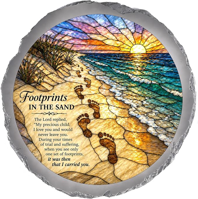 Magnolia Garden 10-Inch Footprints in the Sand by DicksonsGifts