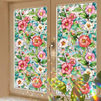 Camellia Window Film Decorative Privacy, Static Cling Stained Glass Film - Image 4