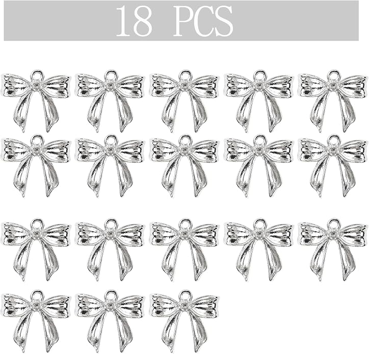 Bow Charms for Bracelet Jewelry Making Cute Bracelet Charms | 18Pcs, Bow Charms - Image 2