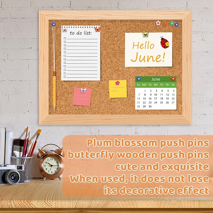 IMZAY Push Pins for Bulletin Board, Thumb Tacks Wooden Decorative Push Pins | - Image 7