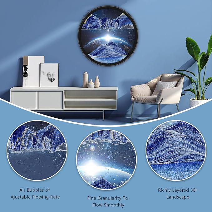 Mtadmai 17.3" Moving Sand Art, 3D Sand Art Pictures Deep Sea Sandscape Living - Image 6