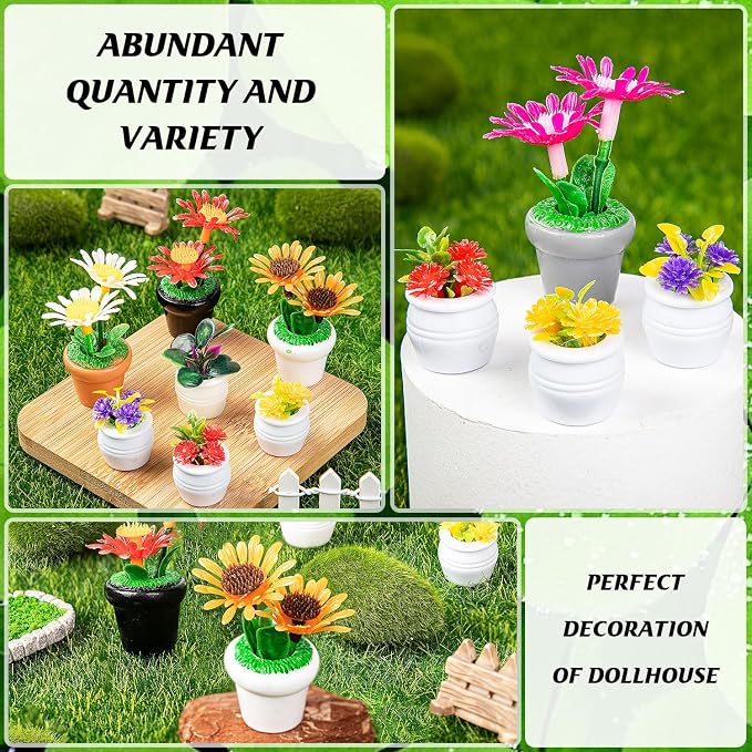 26Pcs Dollhouse Plant, Miniature Bonsai Plant Mini Potted Plants Flower - Image 4