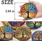 TDOOW Diamond Art Painting Coasters 8 Pcs Colorful Tree Diamond Art Coasters - Image 5
