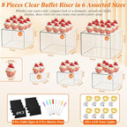 8 Pcs Clear Acrylic Buffet Risers - Image 2