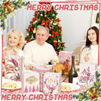 Kolldenn 24 Pcs Pink Christmas Party Favors Bags Christmas Goodie Gift Bags - Image 6