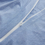 LOVQUE Light Blue Duvet Cover Full Size, 100% Washed Cotton Linen Like Bedding - Image 4