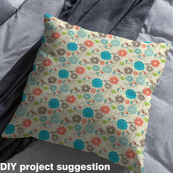 Feelyou Floral Upholstery Fabric by The Yard, Retro Birds Flower Outdoor Fabric - Image 4