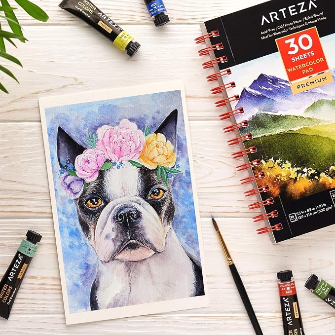 ARTEZA Watercolor Paper, 30 Sheets Each, 5.5x8.5 Inches Watercolor Pad - Image 5