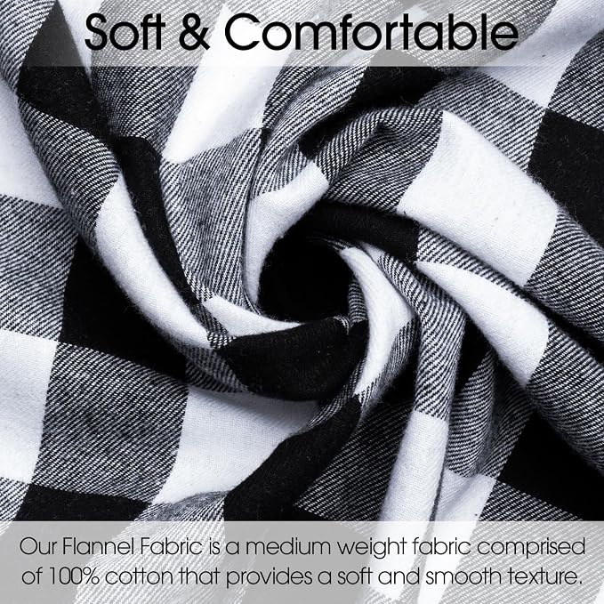 Pico Textiles 3 Yards Bolt Black and White Buffalo Plaid Checkered Flannel - Image 3