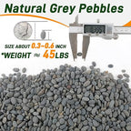 Quibbay 45 LB Natural River Rocks Mexican Beach Pebbles, 0.3-0.6 Inch Natural - Image 3