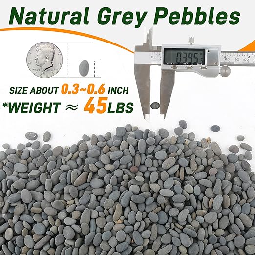 Quibbay 45 LB Natural River Rocks Mexican Beach Pebbles, 0.3-0.6 Inch Natural - Image 3