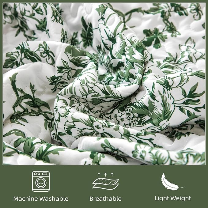WONGS BEDDING Quilt Queen Size, Botanical Quilts - Image 6