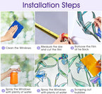 Coavas Window Privacy Film: Stained Glass Window Film Decorative 3D Violets - Image 7