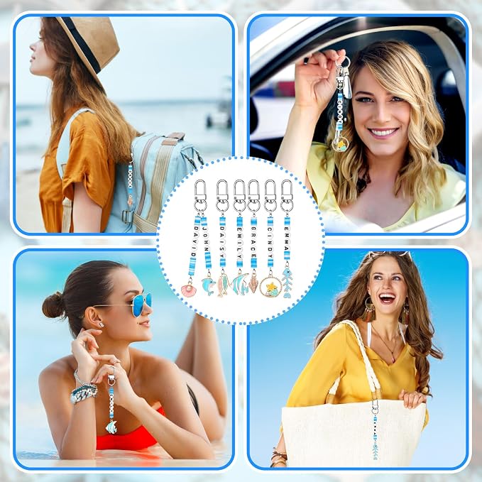 Tondiamo 2823 Pcs Ocean Keychain Making Kit Seashell Bag Charm Beach DIY Craft - Image 5