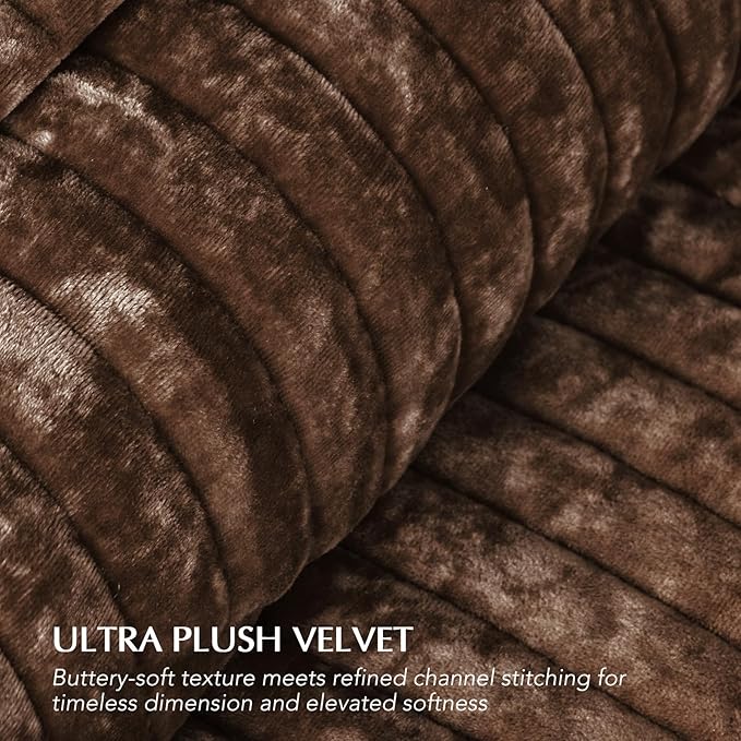 EVERGRACE Velvet Quilt Set King Size, Luxurious Soft Striped Channel Bedding Set - Image 5