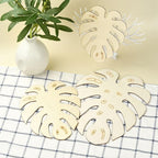 6 pcs 3 Styles Monstera Leaf Theme Unfinished Wood Cutout Charms Tropical Plant - Image 5