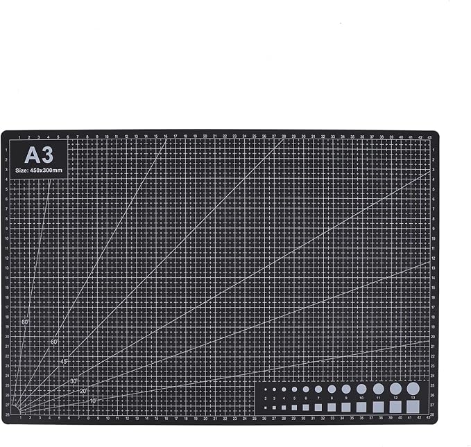 Cutting Mat A3 Black, Self Healing Cutting Mat 12x18 Inch, 5-Ply Craft Board by Asabocai
