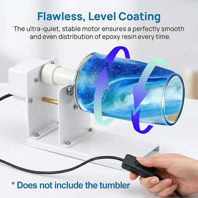 Cup Turner for Crafts, 2-Way Rotation Epoxy Tumbler Spinner Machine Kit – Dual - Image 3