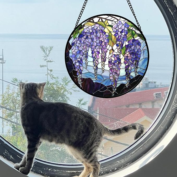DASTOLL Stained Glass Window Hanging, and Mom 7.8x7.8 in - Image 3