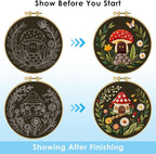 ERKOON Embroidery Kit for Beginners, 2 Set Flower Cross Stitch Set Include - Image 5