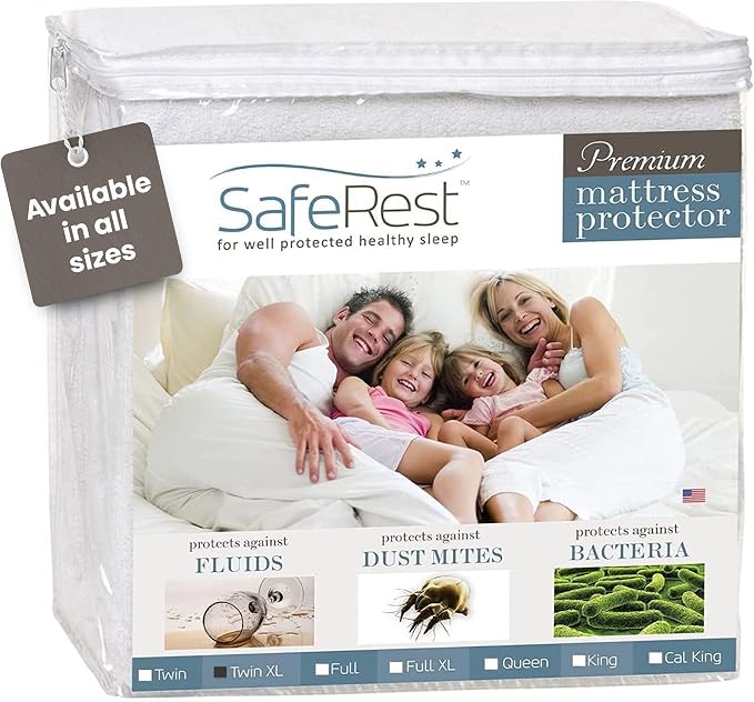 SafeRest Waterproof Twin XL Size Mattress Protector by SafeRest