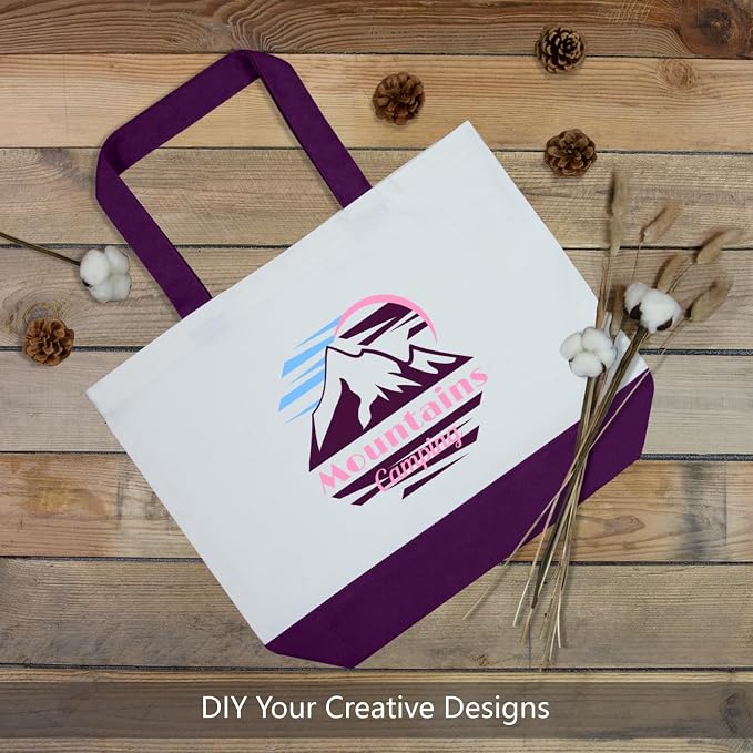TOPDesign 3-Pack Super Strong Large 12oz Cotton Canvas Tote Bags, Reusable - Image 3