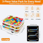 YQBRAO 3-Pack Large Clear Hard Shell Zipper Case, 1.2mm Rigid Toy & Cosmetic - Image 4