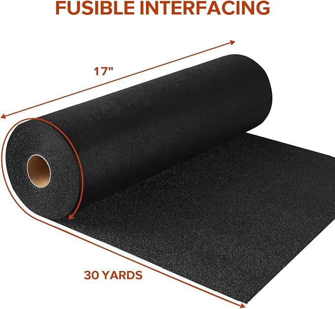 ZOMONETI Medium Weight 17in x 30yd Black Iron On Non-Woven Fusible Interfacing - Image 2