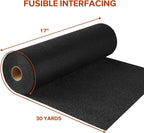 ZOMONETI Medium Weight 17in x 30yd Black Iron On Non-Woven Fusible Interfacing - Image 2