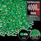 4000pcs 4mm Resin Rhinestones Bulk, Dark Green AB Flatback Round Jelly - Image 2
