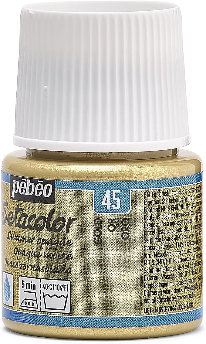 PEBEO Setacolor Opaque Fabric Paint 45-Milliliter Bottle, Shimmer Gold - Image 9
