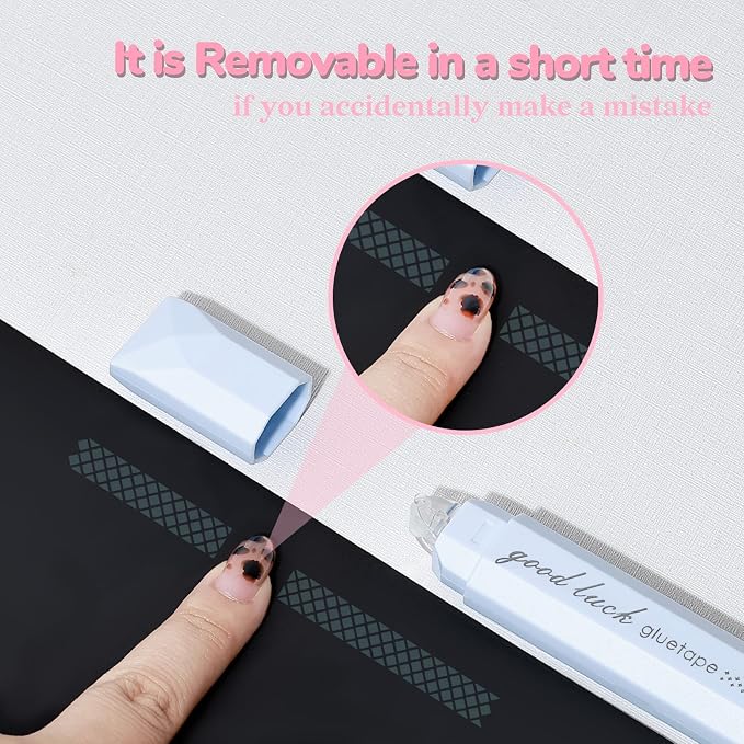 Temiary 5-Pack Multicolor Double Sided Tape Roller Pen, Scrapbooking Adhesive - Image 3